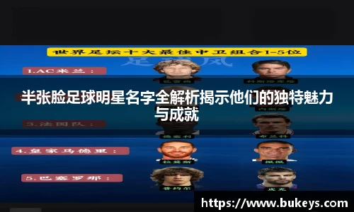 半张脸足球明星名字全解析揭示他们的独特魅力与成就